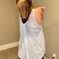 Sage Knit Sheer Tank