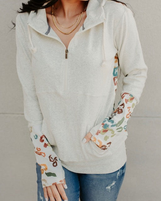 Florals & Foliage Half Zip Hoodie