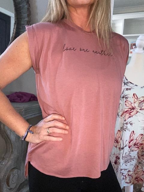 Mauve Love One Another Tee