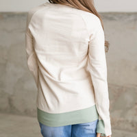 Sidezip Pullover in Ivory & Mint