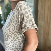 
              Taupe Animal Print Top
            