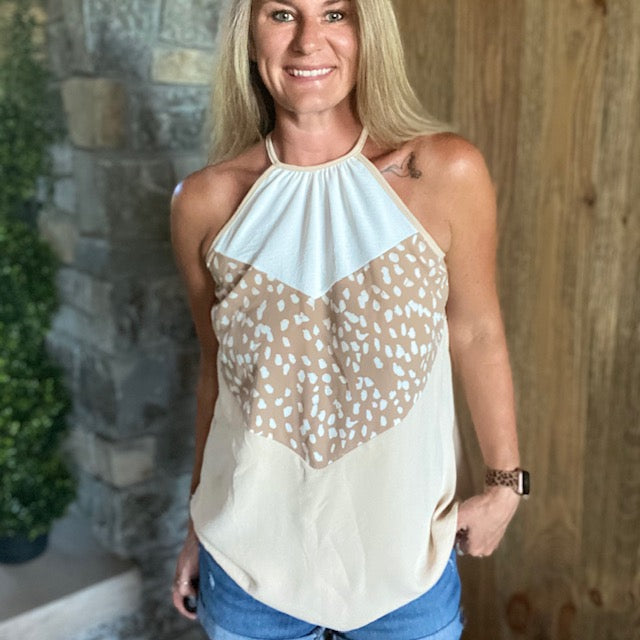 Taupe Chevron Halter