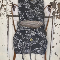Flower and Leather Backpack