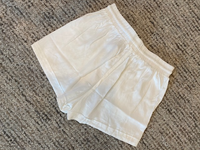 
              White Rayon Twill Shorts
            