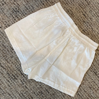 White Rayon Twill Shorts