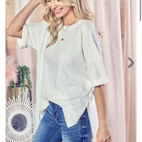 Ivory Tee with Side Slit