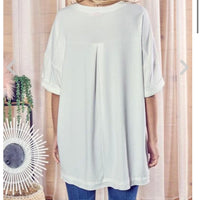 
              Ivory Tee with Side Slit
            
