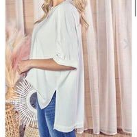 Ivory Tee with Side Slit